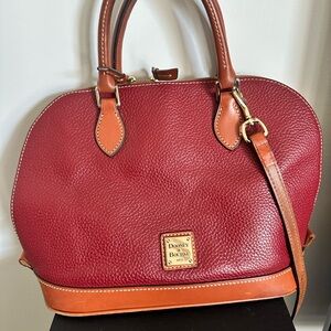 Dooney & Bourke Red and Tan Leather Satchel